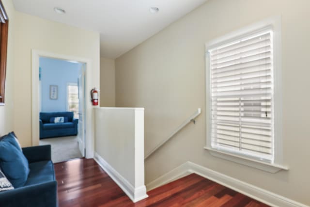 hall featuring dark hardwood / wood-style flooring