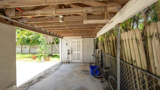 view of patio / terrace with a storage unit