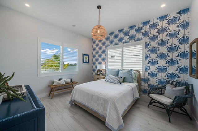 bedroom featuring hardwood / wood-style floors