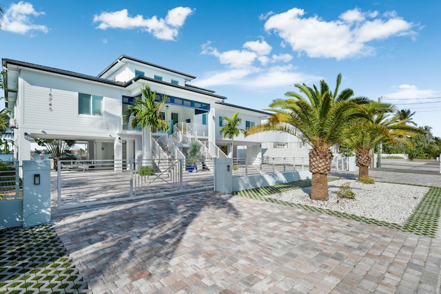 contemporary home featuring a porch