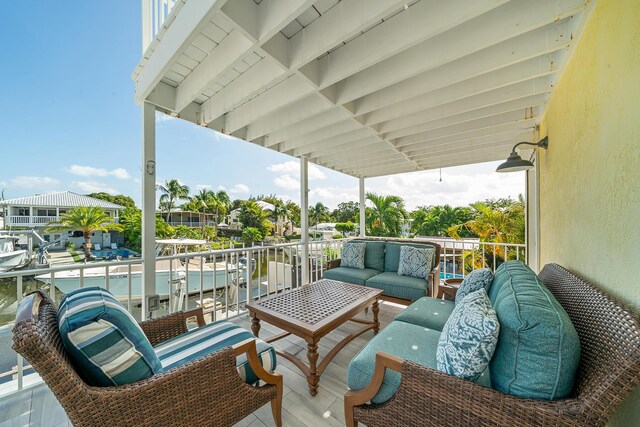 balcony with an outdoor hangout area