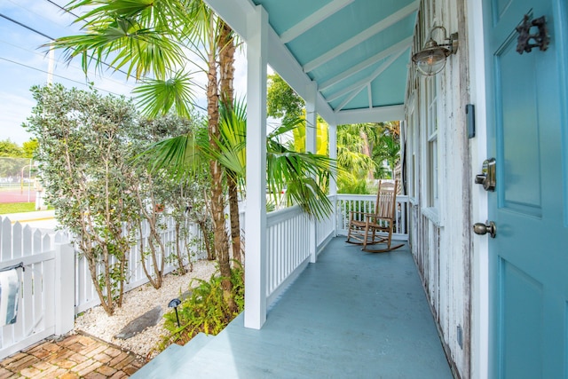 exterior space with covered porch