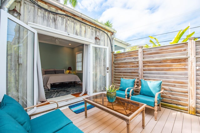 deck featuring an outdoor living space