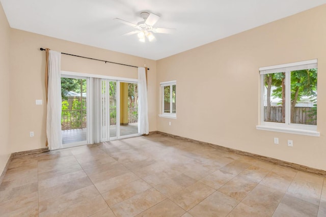 empty room with ceiling fan