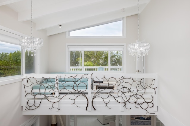 room details featuring a chandelier