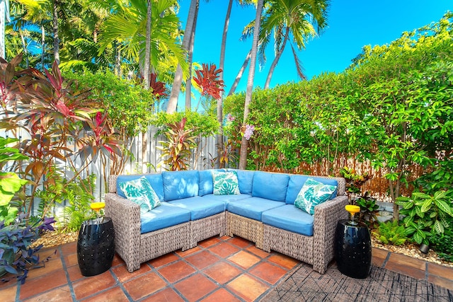 view of patio featuring outdoor lounge area