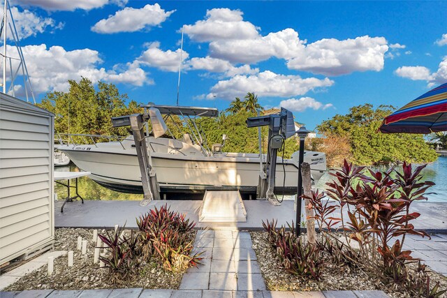 view of gate featuring a water view