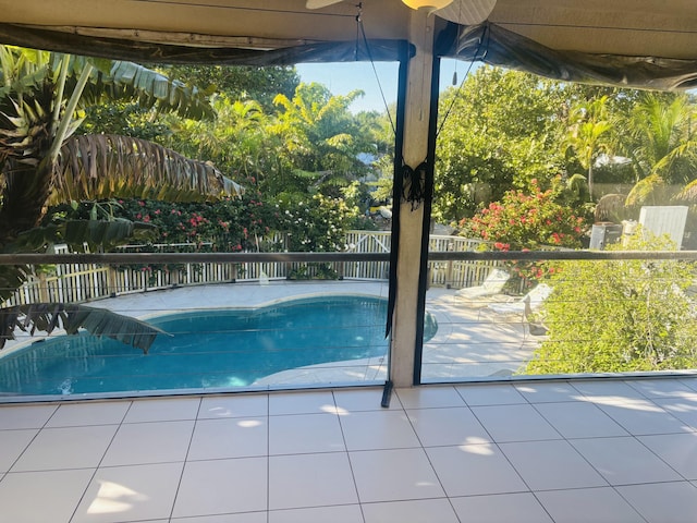 view of pool featuring a patio