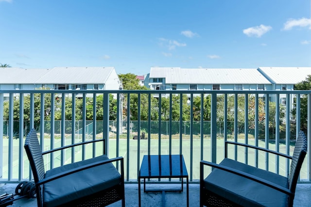 balcony with a residential view