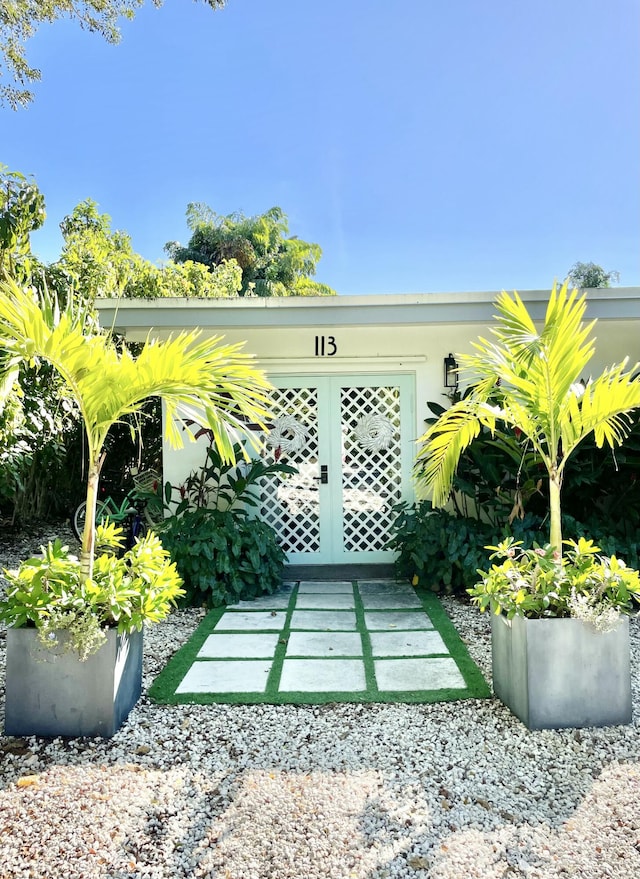 exterior space with french doors