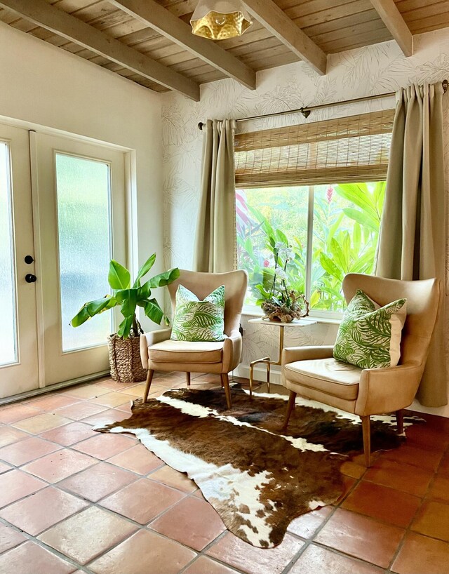 view of tiled living room