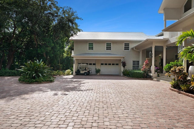 view of front of house with a garage