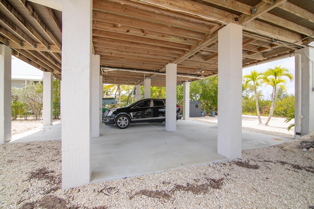 view of garage