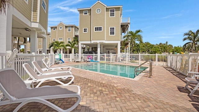 view of pool featuring a patio area