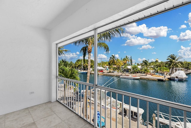 balcony with a water view