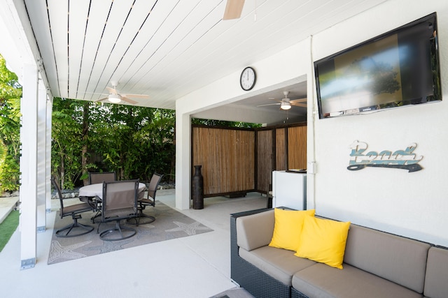 view of patio / terrace featuring ceiling fan