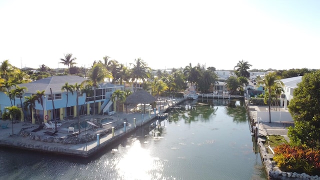 exterior space featuring a water view