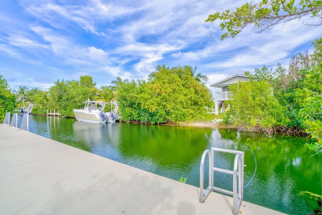 water view with a dock