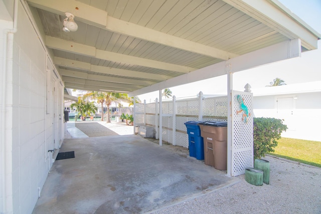 view of patio with a carport