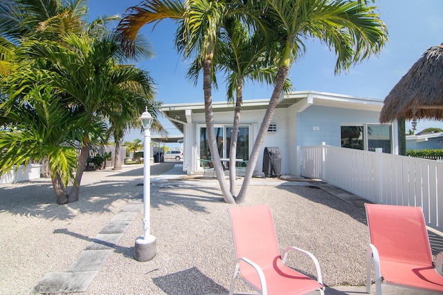 view of front of property with a patio