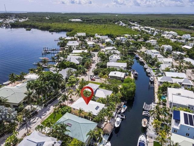 17 N Dr, Key Largo, FL 33037 - birds eye view of property featuring a water view and a residential view