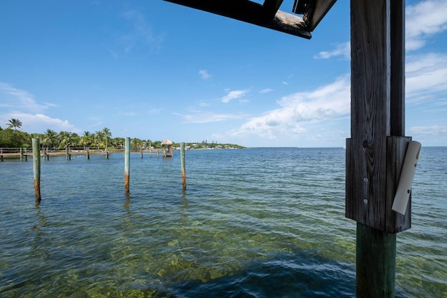 water view with a boat dock