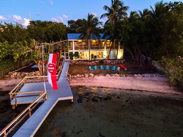 view of dock area