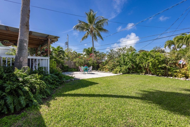 view of yard with a patio area