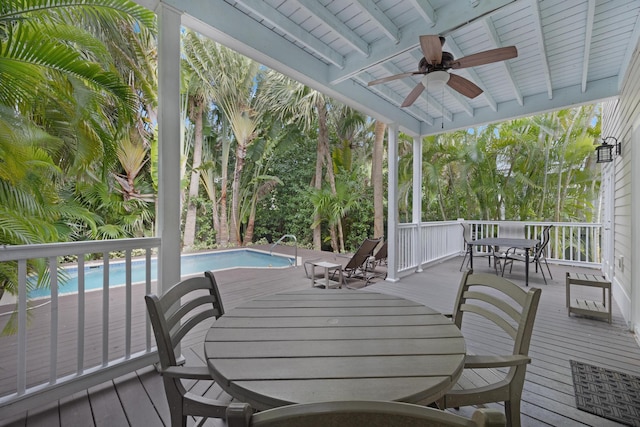 deck featuring ceiling fan