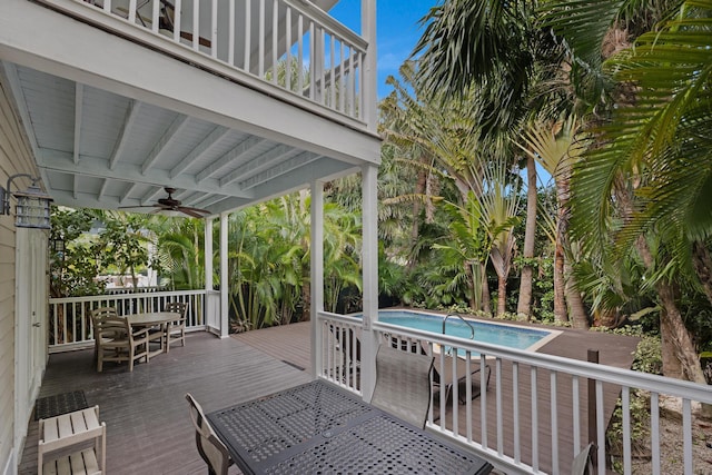 deck featuring ceiling fan