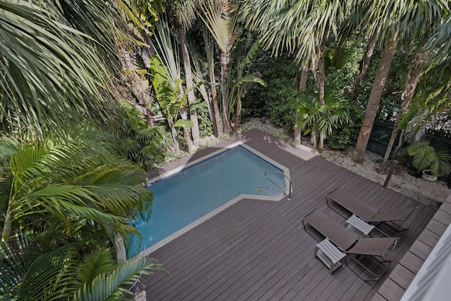 view of pool with a deck