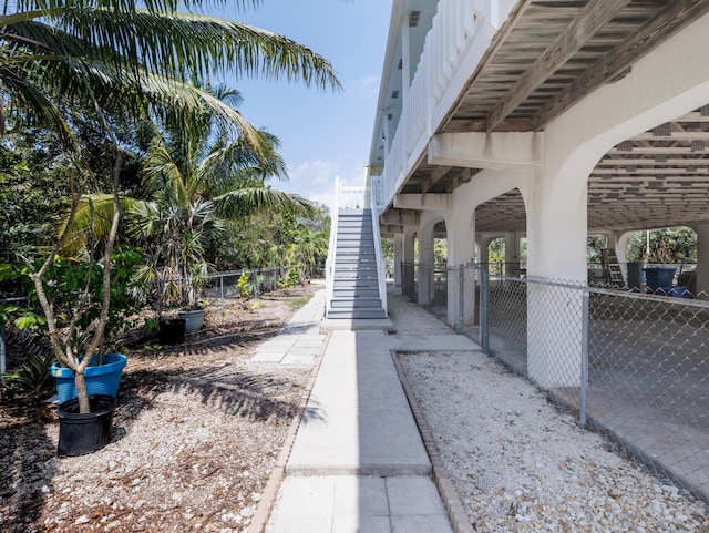 view of patio / terrace featuring fence