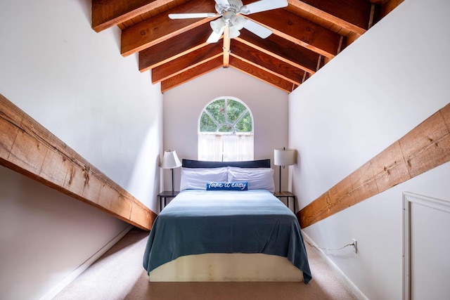 carpeted bedroom with baseboards and ceiling fan