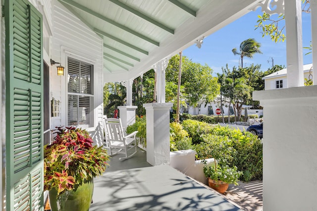 view of patio with a porch