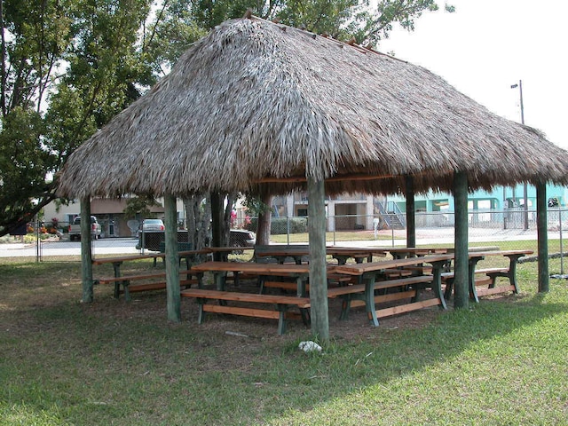 view of property's community featuring a gazebo and a yard