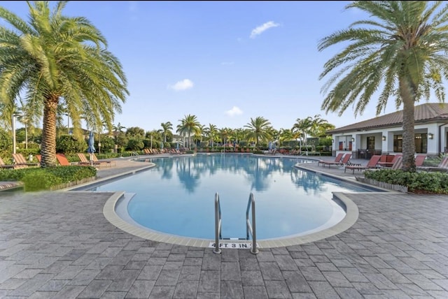 view of pool featuring a patio area