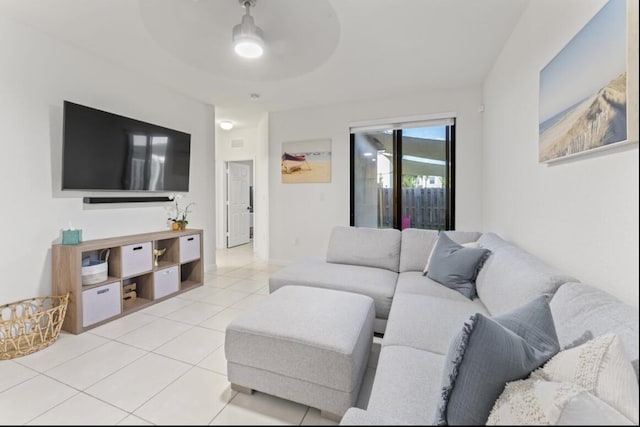 view of tiled living room