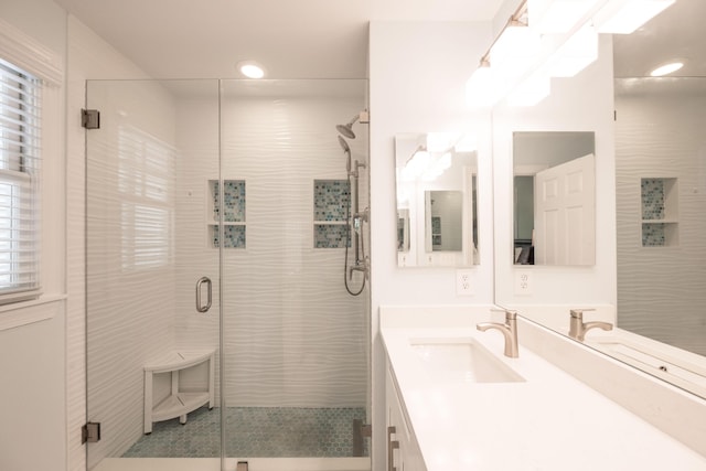 223 Golf Club Dr, Key West, FL 33040 - full bathroom with a stall shower, recessed lighting, and vanity