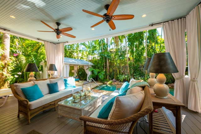 sunroom / solarium featuring a healthy amount of sunlight