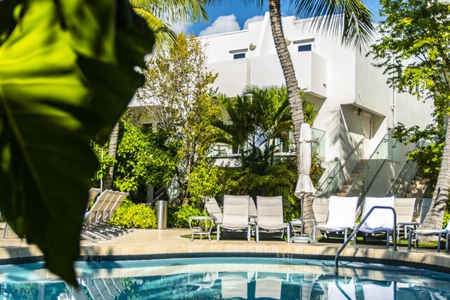 view of pool featuring a patio area