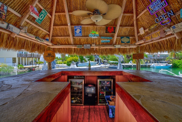 17166 W Wahoo Ln, Sugarloaf, FL 33042 - wooden deck with a gazebo and ceiling fan