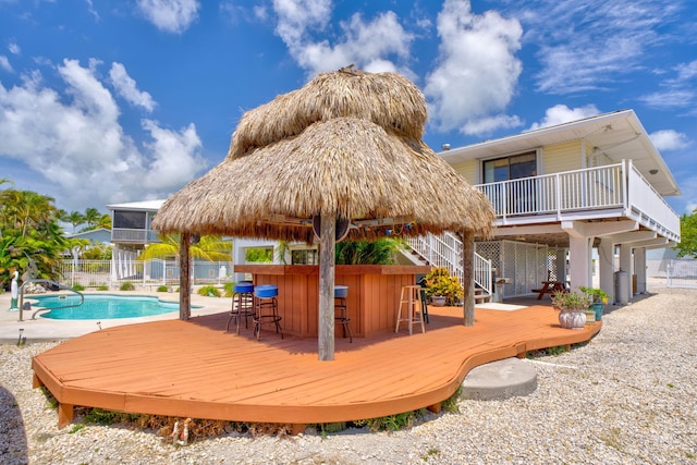 17166 W Wahoo Ln, Sugarloaf, FL 33042 - wooden terrace with stairs