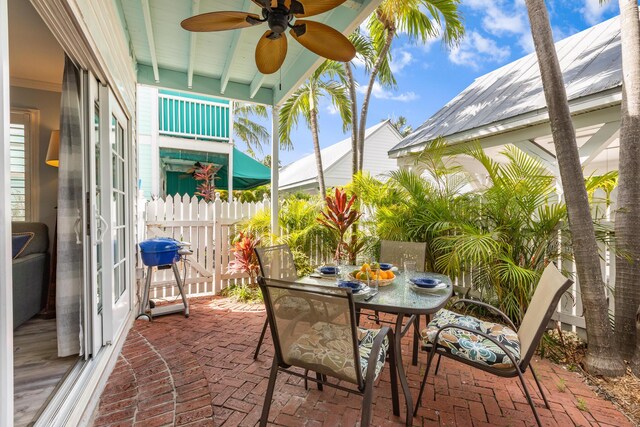 532 Porter Ln, Key West, FL 33040 - view of patio / terrace with ceiling fan and outdoor dining space
