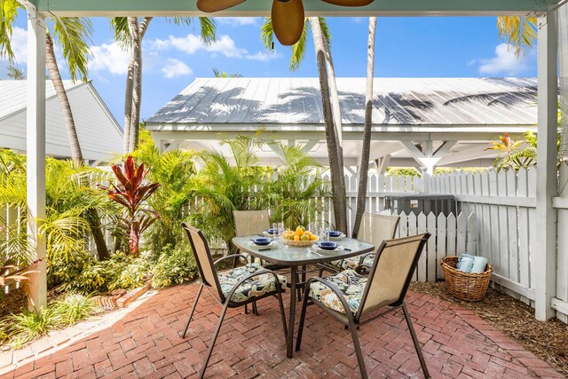 532 Porter Ln, Key West, FL 33040 - view of patio / terrace featuring outdoor dining area and a gazebo