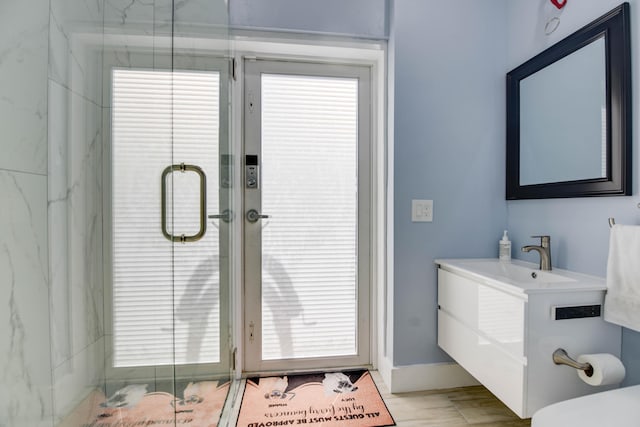 3034 Riviera Dr, Key West, FL 33040 - full bath featuring toilet, vanity, and a marble finish shower