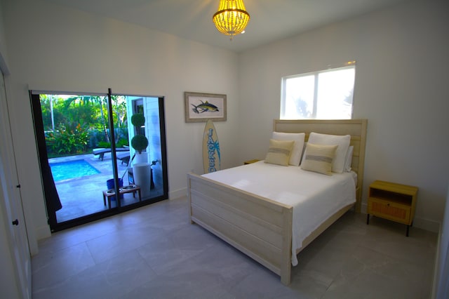 bedroom featuring access to exterior