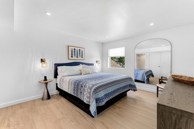 bedroom featuring light hardwood / wood-style flooring