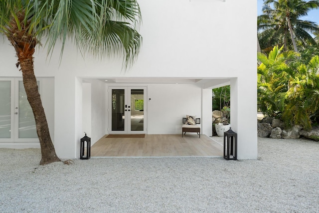 view of patio / terrace featuring french doors