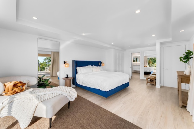 bedroom featuring light hardwood / wood-style flooring