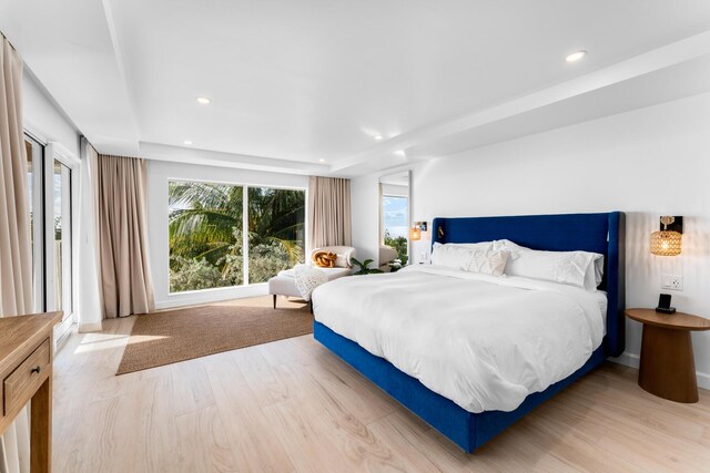 bedroom featuring light hardwood / wood-style floors